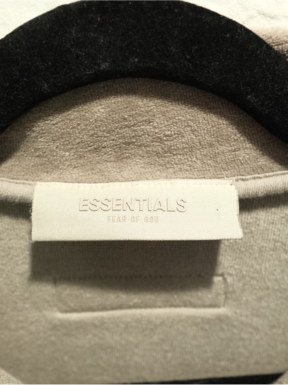 Fear of God Essentials Oversized Half Zip Velour Pullover Size XS Beige Gray - Picture 7 of 8